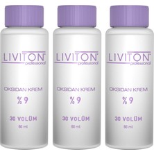 Liviton Professional Ev Tipi Liviton Professional  Universal Saç Boyası Aktive  %9 Oksidan Krem 30 Volume 3 Adet