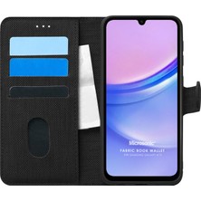 Microsonic Samsung Galaxy A15 Kılıf Fabric Book Wallet Siyah