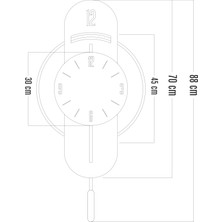 Racart Ultra Sessiz, Gold ve Gümüş Ayrıntılı, Hediye, Salon, Ofis, Mutfak Dekoratif Duvar Saati D32