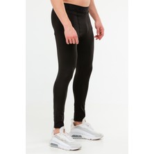 Speedlife Siyah Slim Fit Baskılı Pamuklu Yüksek Bel Erkek Tayt - XD0241