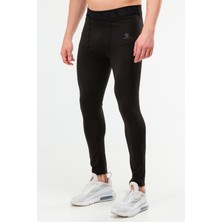 Speedlife Siyah Slim Fit Baskılı Pamuklu Yüksek Bel Erkek Tayt - XD0241