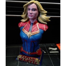 Turansoy Craft Captain Marvel Boyalı Büst Figür 15 cm