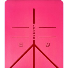 Rebuwo Hizalamalı 5mm Kaydırmaz Doğal Kauçuk Yoga Matı Pilates Mat Pembe 183 X 68 cm