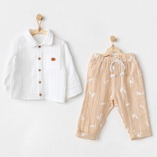 Andywawa Erkek Bebek Takım 2 'li Set Muslin Smil All Day AC24507