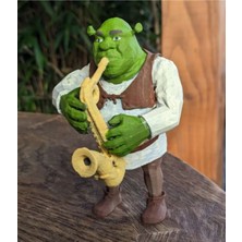 Turansoy Craft Saksafon Çalan Shrek Figür Shrek Dekoratif Obje 15CM