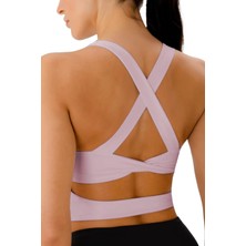 Ghassy Co. Kadın Çarpraz Sırt Detaylı Kaplı Yoga Egzersiz Fitness Spor Sütyeni CRS001
