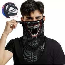 Chaoduo Shop SA210041 Stili 3D Venom Boyun Eşarp Kulak Halkaları ile Üçgen Buff Bandana Bisiklet Yüz Koruyucu Joker Balaclava Braga Cuello Anonim Cezalandırıcı Ordu (Yurt Dışından)