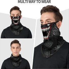 Chaoduo Shop SA210041 Stili 3D Venom Boyun Eşarp Kulak Halkaları ile Üçgen Buff Bandana Bisiklet Yüz Koruyucu Joker Balaclava Braga Cuello Anonim Cezalandırıcı Ordu (Yurt Dışından)