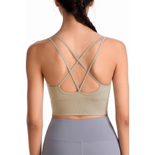 Ghassy Co. Kadın Cross Back Yoga Egzersiz Fitness Spor Sütyeni CRS003