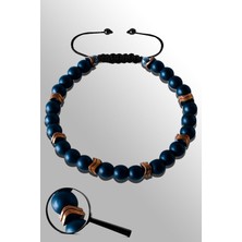 Tesbih Atölyesi Rose Hematit 6 mm Doğal Ham Şungit ( Shungite ) Taşı Bileklik