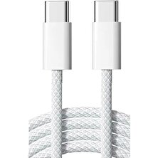 Schitec 3in1 Iphone 15 Uyumlu PD35W Şarj Aleti - 6A 66W Type-C To Type-C Örgülü Kablo - Type-C Earpods Kablolu Kulaklık