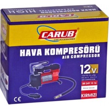 Carub Hava Kompresörü 12V Metal Kırmızı Gövdeli