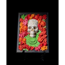 Turansoy Craft Cadılar Bayramı Kuru Kafa Masaüstü Tablo Cadılar Bayramı Tablo Halloween Tablo Masaüstü Dekor 11CM