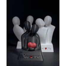 Isme Özel Romantik Sevgililer Günü Hediyesi Çift Heykeli Masaüstü Dekoratif Obje