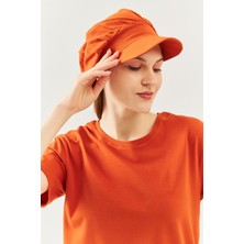 Butikgiz Kiremit Kadın 4 Mevsim Pamuklu, Ultra Yumuşak Hafif, Terletmez, Tarz, Trend Kasket Vizyerli Penye Şapka