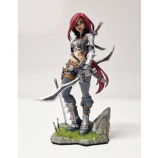Turansoy Craft Lol Katarina Boyalı Figür League Of Legends Sinsi Bıçak Figür Büyük Boy 25CM