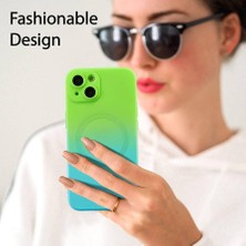 SPHONE iPhone 14 Plus Kılıf Magsafe Manyetik Kablosuz Şarj Lens Koruma Ombre Renk Geçişli Colorful Rainbow