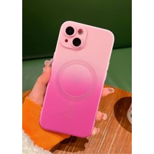 SPHONE iPhone 14 Plus Kılıf Magsafe Manyetik Kablosuz Şarj Lens Koruma Ombre Renk Geçişli Colorful Rainbow