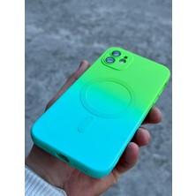 SPHONE iPhone 12 Kılıf Magsafe Manyetik Kablosuz Şarj Lens Koruma Ombre Renk Geçişli Colorful Rainbow Case