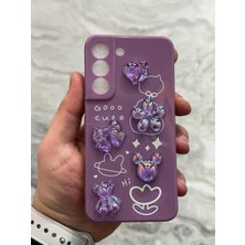 SPHONE Samsung Galaxy S22 Kılıf 3D Kabartma Emoji Ayıcık Çiçek Kurdele Happy Good Luck Funny Heart Toys