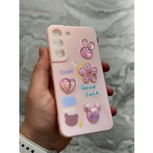 SPHONE Samsung Galaxy S22 Kılıf 3D Kabartma Emoji Ayıcık Çiçek Kurdele Happy Good Luck Funny Heart Toys