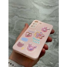 SPHONE Samsung Galaxy S22 Kılıf 3D Kabartma Emoji Ayıcık Çiçek Kurdele Happy Good Luck Funny Heart Toys