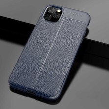 Coolacs Apple iPhone 11 Pro Max ile Uyumlu Kılıf Deri Görünümlü Silikon Telefon Kılıfı Kapak