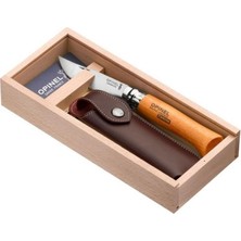 Opinel N°08 Carbon + Sheath - Ahşap Kutulu ve Kılıflı Karbon Çelik Çakı