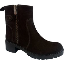 Castle Black YLDZ-4663-2 Hakiki Deri Kadın Bot Kahverengi