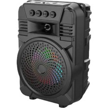 Concord ZQS1431 Rgb Ledli Fm Radyolu USB ve Mikrofon Girişli 4 Inç 8W Bluetooth Hoparlör