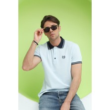 Polo State Erkek Regular Kalıp Polo Yaka T-Shirt Buz Mavi