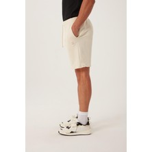Polo State Erkek Golf Nakışlı 2 Iplik Şort  Ekru