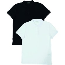 Polo State Erkek 2li Polo Yaka T-Shirt Siyah-Beyaz