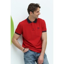Polo State Erkek Regular Kalıp Polo Yaka T-Shirt  Kırmızı