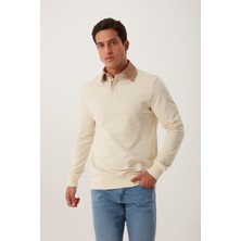 Polo State Erkek 2 İplik Pamuklu Regular Fit Polo Sweat Ekru Gömlek