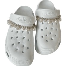 Josellini Crocs Terlik Uyumlu Taşlı Boyunluk, Incili Aksesuar