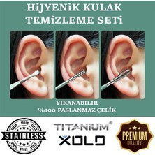 Xolo Çantalı 6 Parça Krom Çelik Kulak Temizleme Turkuaz Çantalı Kulak Kiri Temizleme Seti XLB524