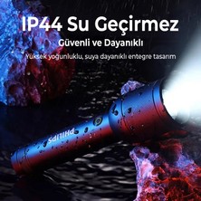 Philips SFL8168/93 30W 3200 Lümen 1000 Metreye Kadar Etkili Menzilli IP44 Suya Dayanıklı Şarj Edilebilir LED El Feneri Siyah