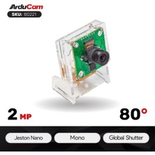 Arducam 2mp OV2311 Global Shutter M12 Montajlı Noır Kamera