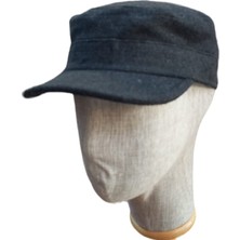 Salar Ticaret Kışlık Kastro Model Şapka Kaşe Kumaş Füme Renk Ayarlanabir