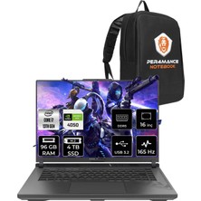 Asus Rog Strix G16 Intel Core I7 13650HX 96GB 4tb SSD RTX4050/6GB 165HZ 16" Fhd+ Fdos Taşınabilir Bilgisayar N3195 & Per4 Çanta N3195P340