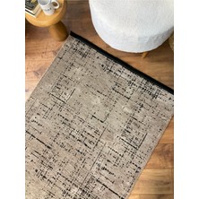 Saraz Halı Şönil Dokuma Kayma Yapmaz Makinede Yıkanabilir Leke Tutmaz Kesme Bohem Kilim Vizon 2
