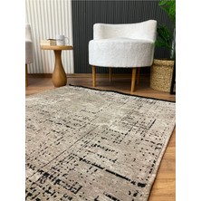 Saraz Halı Şönil Dokuma Kayma Yapmaz Makinede Yıkanabilir Leke Tutmaz Kesme Bohem Kilim Vizon 2