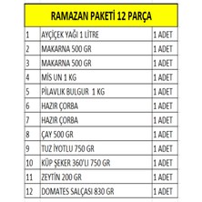 Marketcidenal Ramazan Erzak Yardım Paketi Kumanya Kolisi 12 Parça