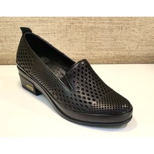Castle Black 24554 Kadın  Deri Comfort Ayakkabı Siyah