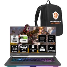 Asus Rog Strix G18 Intel Core I9 13980HX 16GB 4tb SSD RTX4080/12GB 240HZ 18" Qhd+ W11P Taşınabilir Bilgisayar N6002 & Per4 Çanta N6002P390