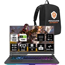 Asus Rog Strix G18 Intel Core I9 13980HX 8gb 4tb SSD RTX4080/12GB 240HZ 18" Qhd+ W11H Taşınabilir Bilgisayar N6002 & Per4 Çanta N6002P345