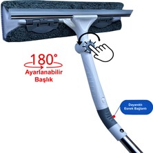 Profit Home Teleskopik Camsil Çekçek Cam Silme Aparatı 180 Derece Döner Başlıklı
