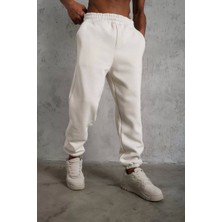 Giyim Center Erkek Üç Iplik Alt Eşofman Lastikli - Beyaz