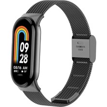 Xiaomi Mi Band 8 Mi Band 9 Uyumlu Paslanmaz Metal Hasır Tokalı Kordon Kayış